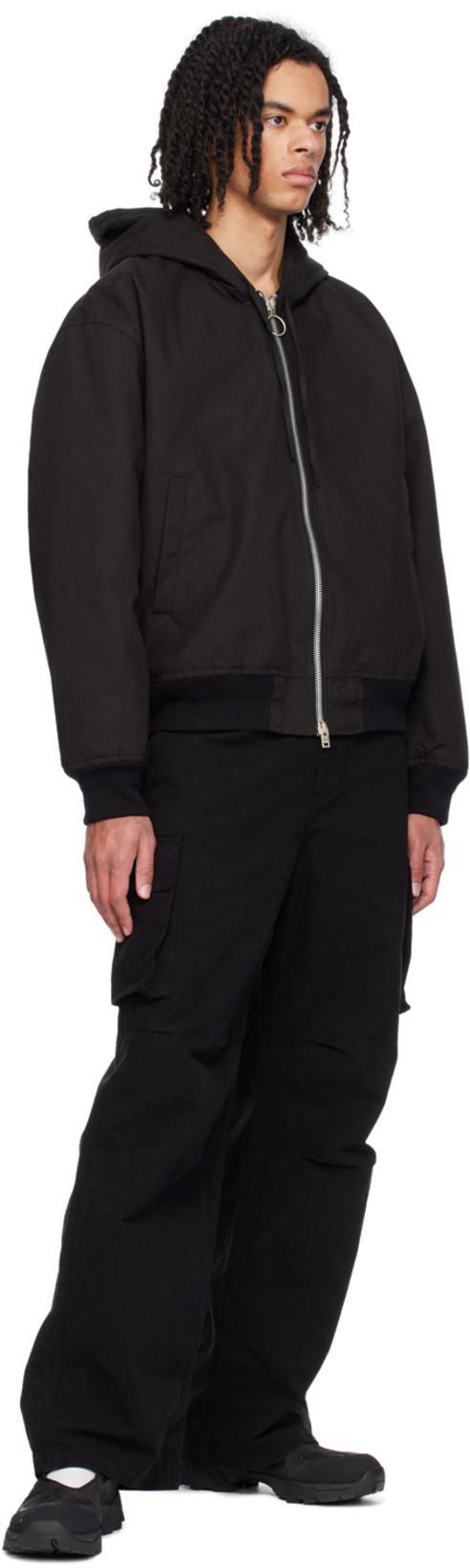 ACNE STUDIOS Black Padded Bomber Jacket In 900 Black
