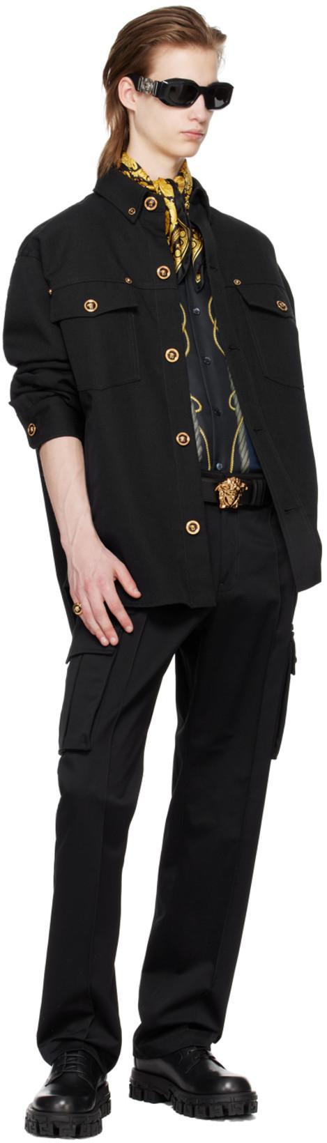 VERSACE 40mm Leather Belt In Kvo41-black-ver