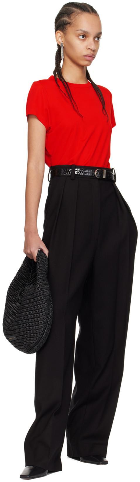 KHAITE Cessie Pleated High-waisted Trousers In Black
