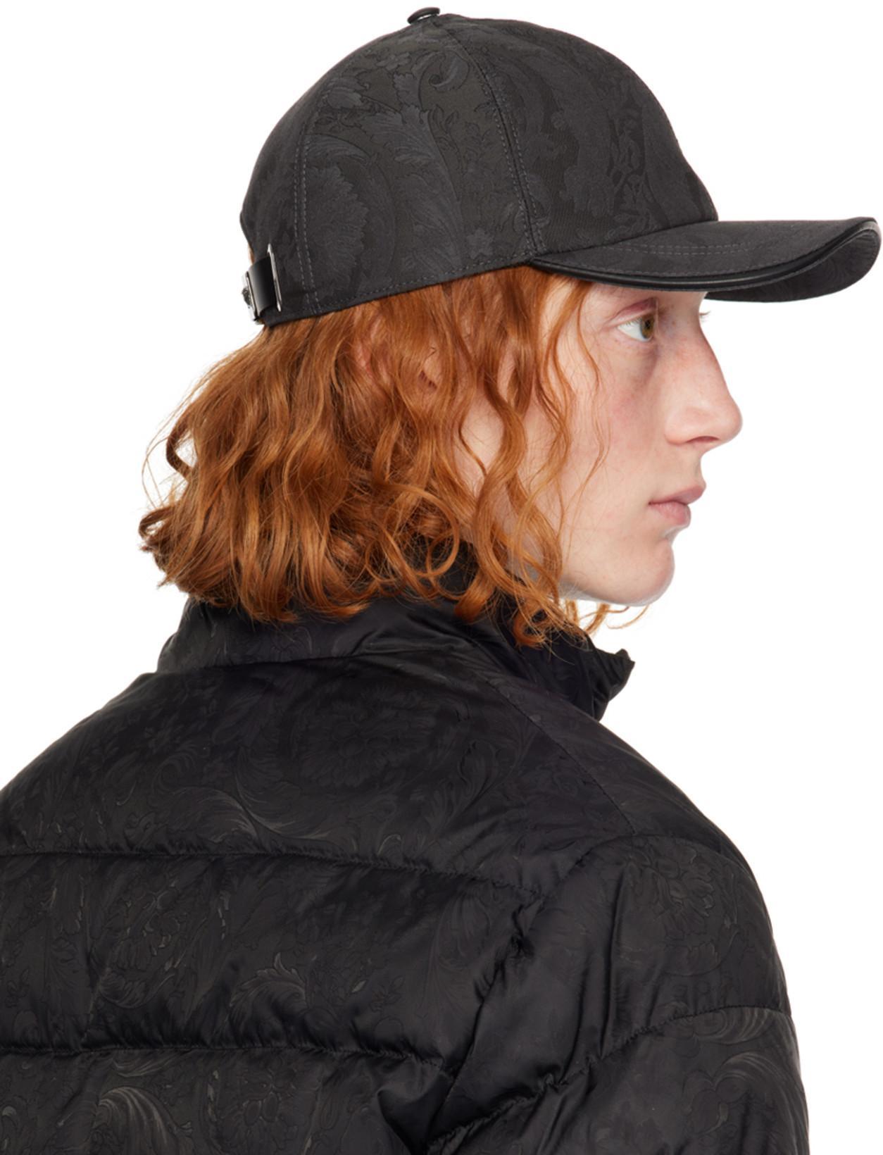 VERSACE Barocco Print Polo T-shirt In Grey