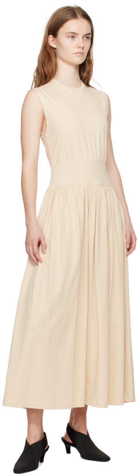 TOTÊME Off-white Sleeveless Midi Dress In 087 Pearl