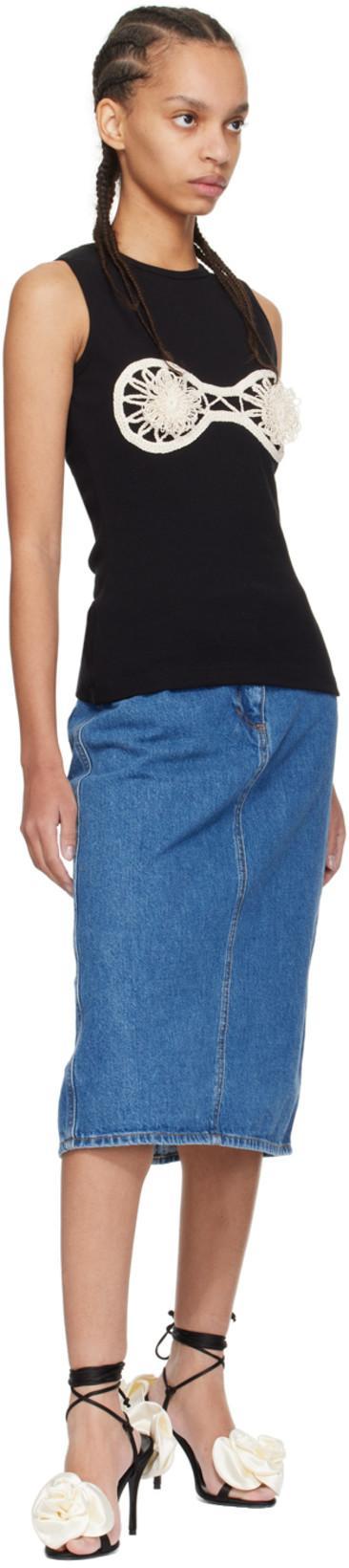 MAGDA BUTRYM Embellished Jersey Tank Top In Black