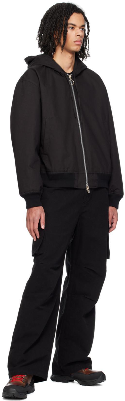 ACNE STUDIOS Black Padded Bomber Jacket In 900 Black