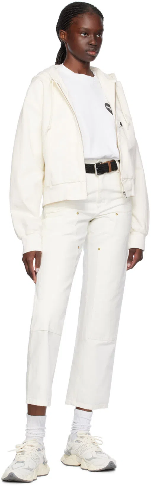 CARHARTT Logo-patch Cotton Jeans In White