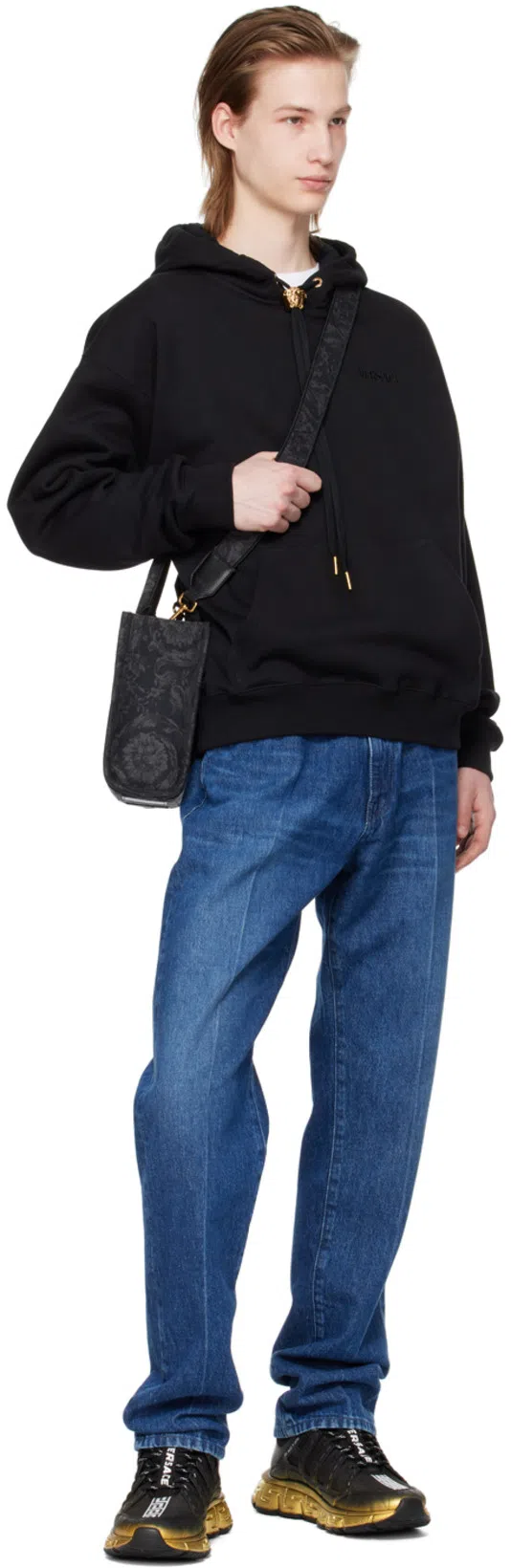 VERSACE White Cotton Jersey T-shirt With Medusa Head Motif In Multi