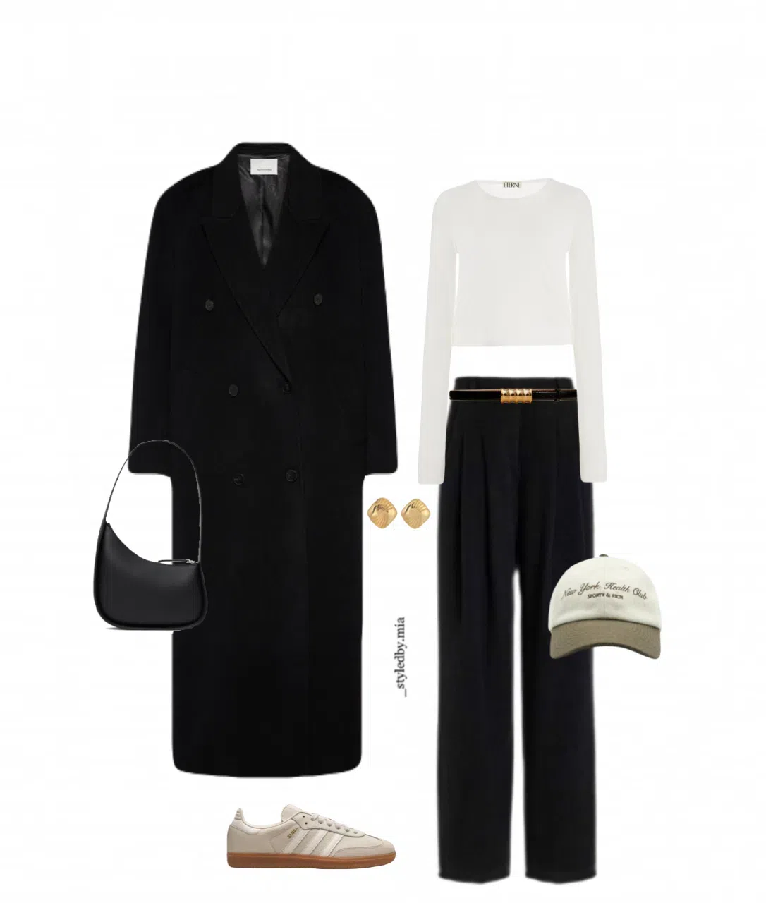 THE ROW Half Moon Black Leather Bag In Black Pld