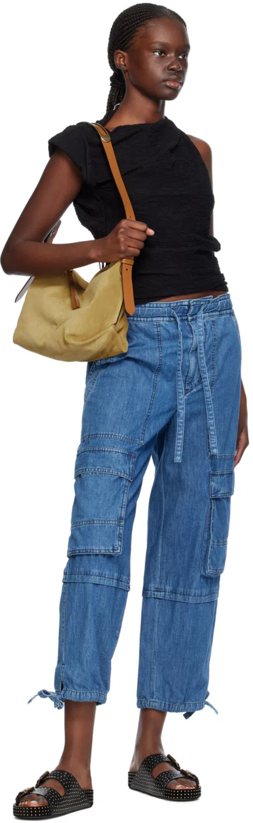 ISABEL MARANT Black Studded Slippers