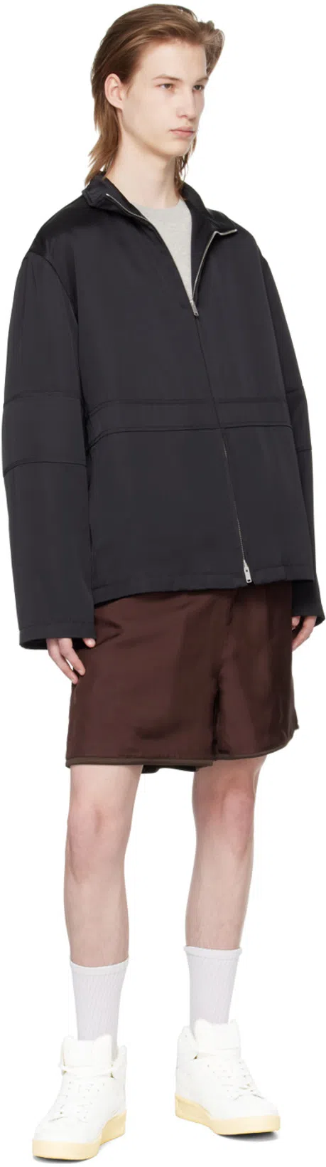 JIL SANDER White High-top Leather Sneakers