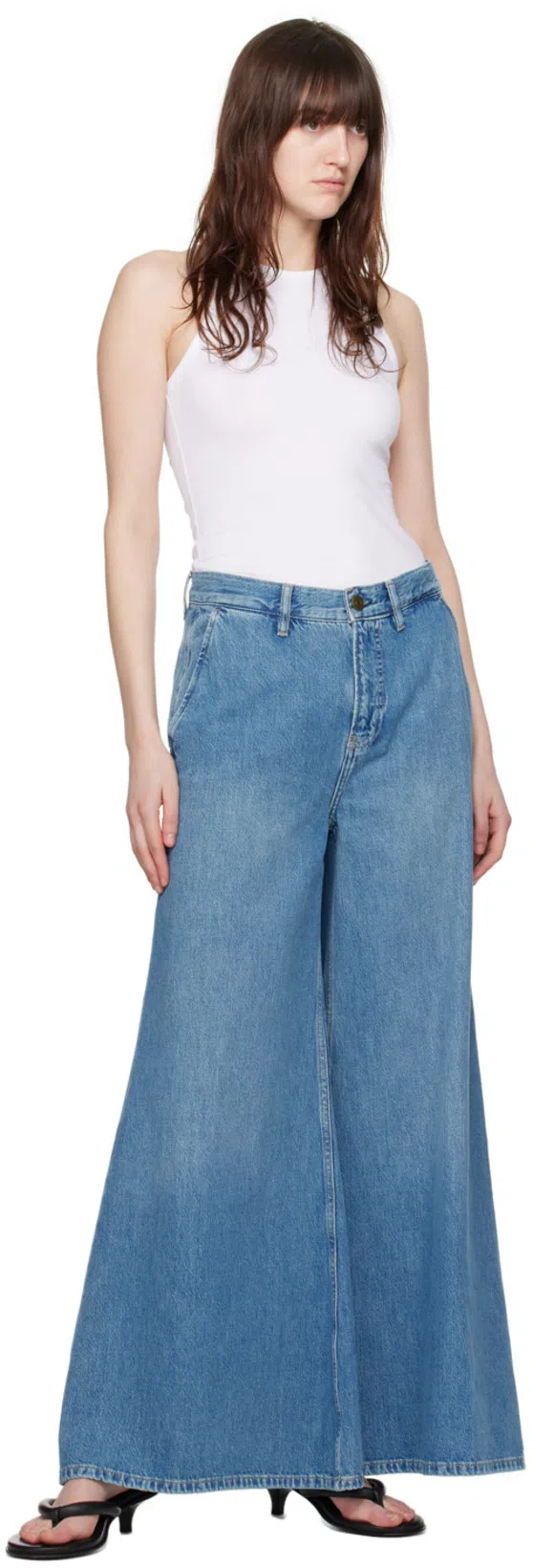 FRAME Palazzo  Blue Denim Jeans