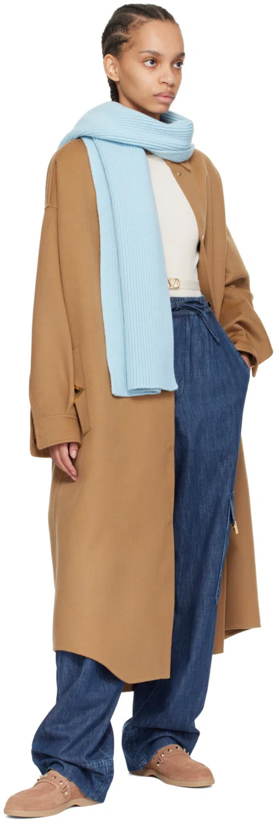 VALENTINO Embellished Wool And Cashmere-blend Coat In Ykf Old Ginger