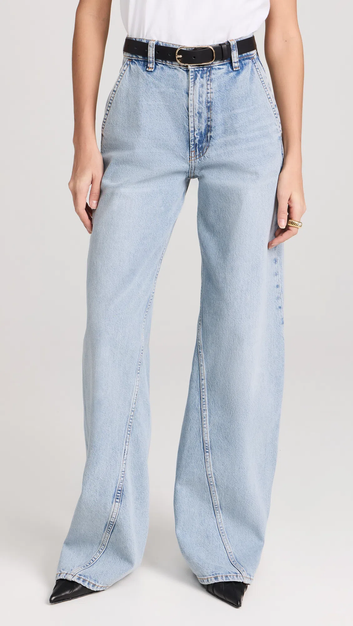 ANINE BING Brie Jean In Pale Azure In Blue