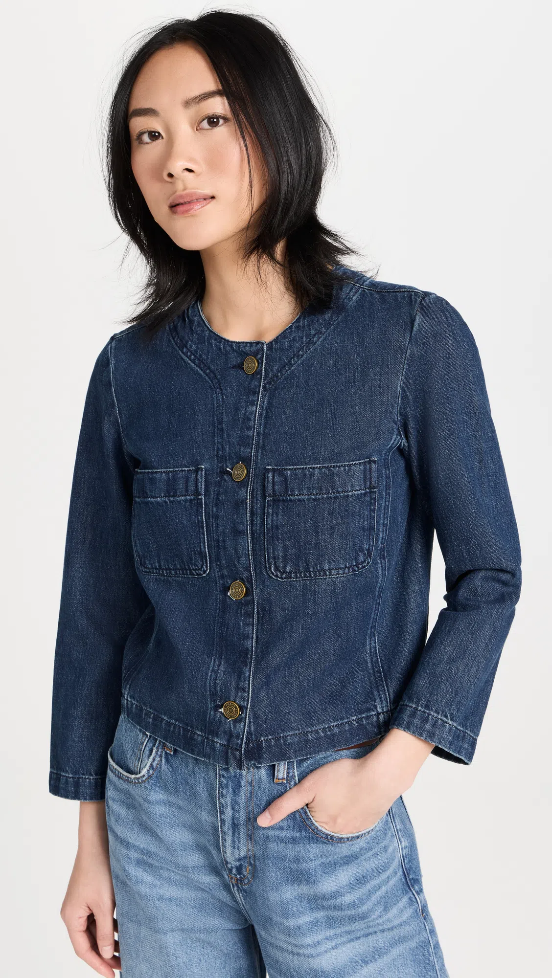 FRAME Slim Faded Jeans In Blue