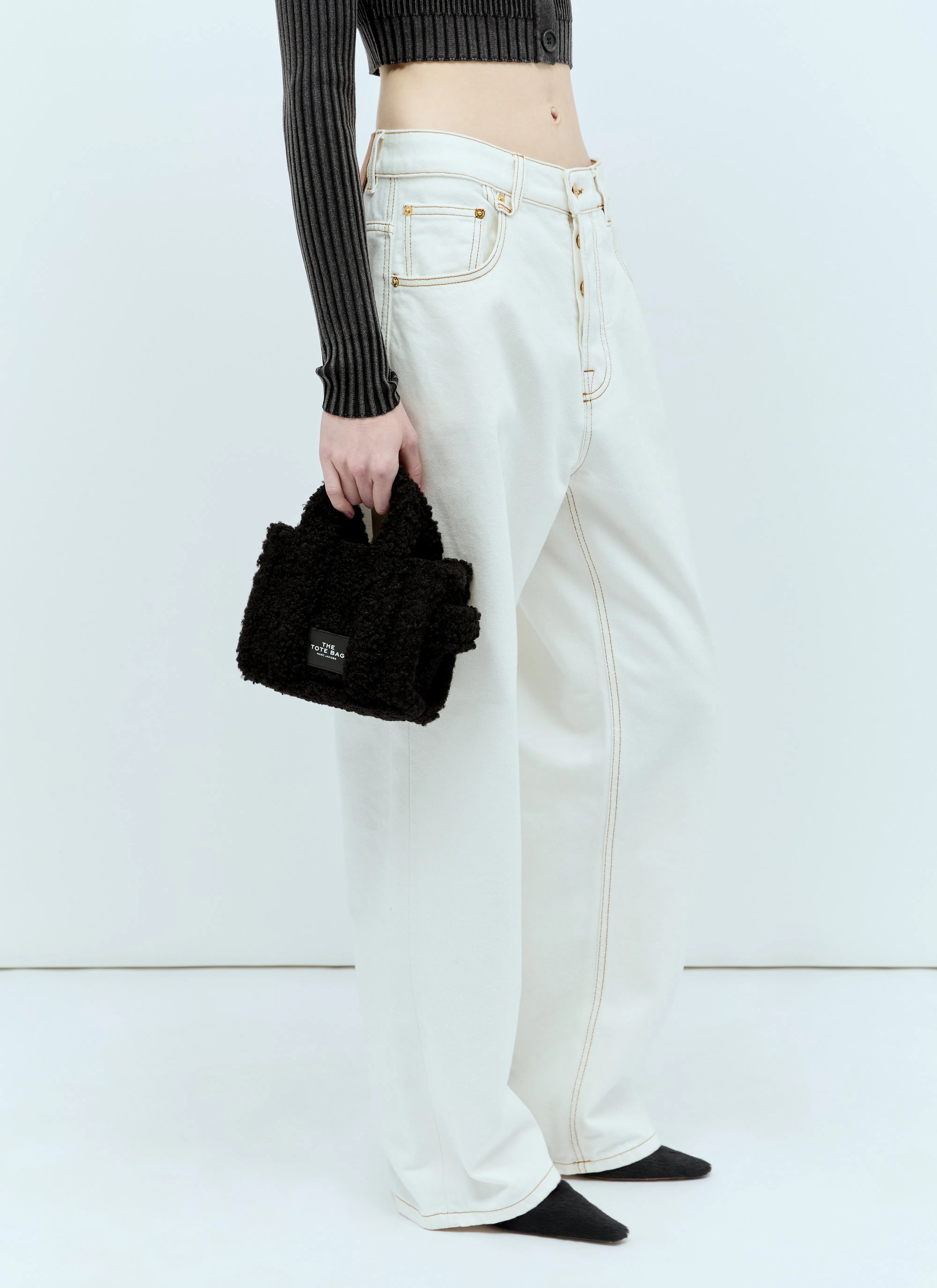 ACNE STUDIOS Leather-trimmed Calf Hair Slingback Pumps In Black