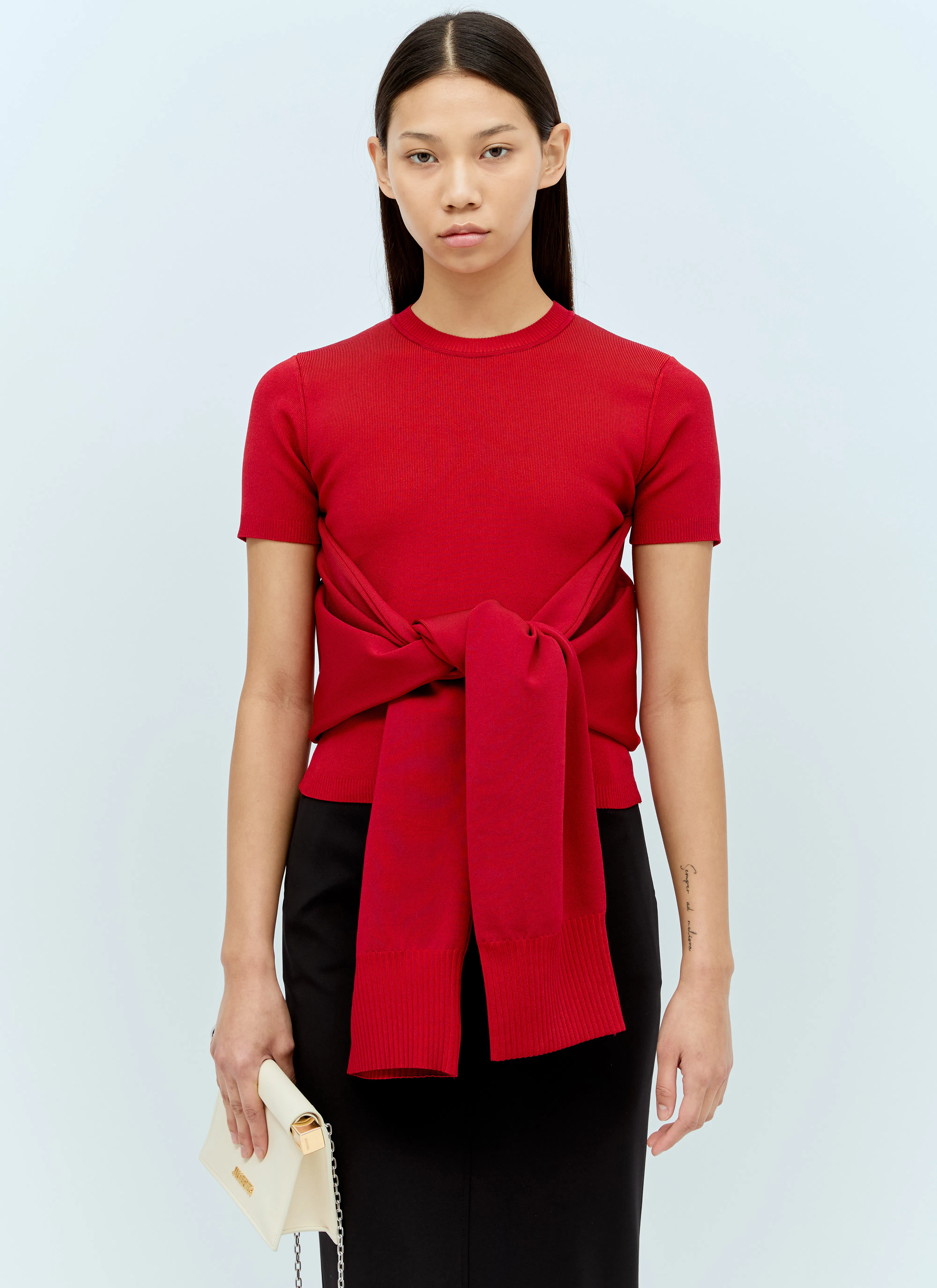 JACQUEMUS Le Haut Rica Jersey T-shirt In Red