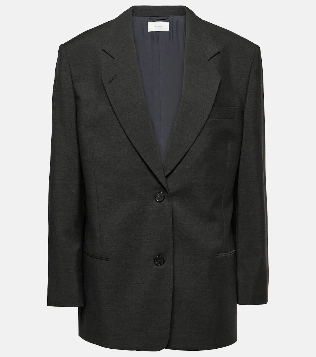 THE ROW Virgin Wool Blazer In Dark Grey Melange