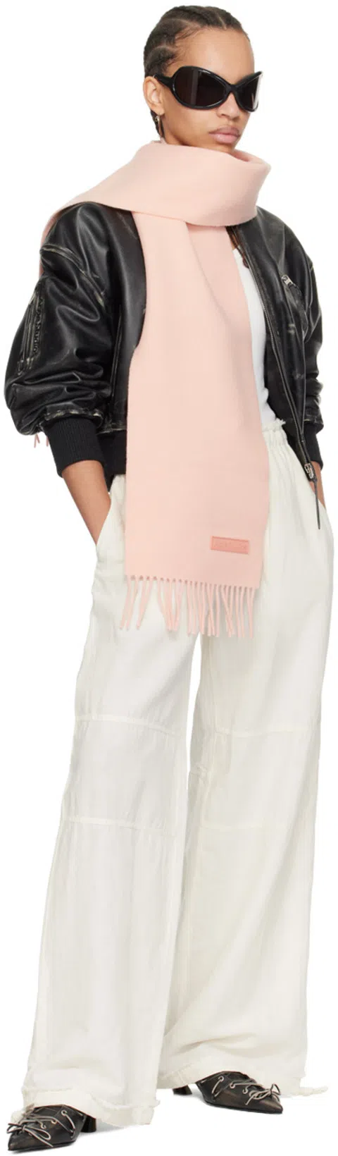 ACNE STUDIOS Aged Leather Bomber Jacket With Distressed Treatment In Black