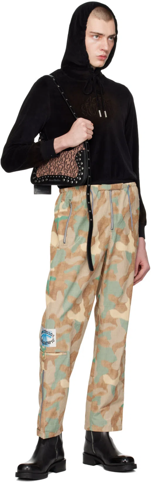 ACNE STUDIOS Camouflage Logo-patch Cargo Pants In Multicolour