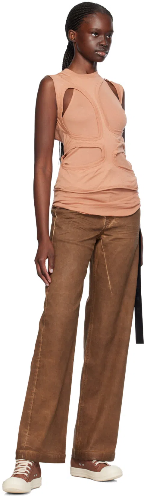 RICK OWENS DRKSHDW Bolan High-waisted Flared Jeans In Brown