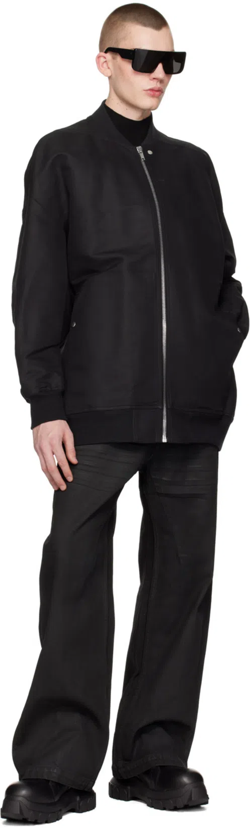 RICK OWENS Chunky Lace-up Leather Boots With Tractor Sole In Black