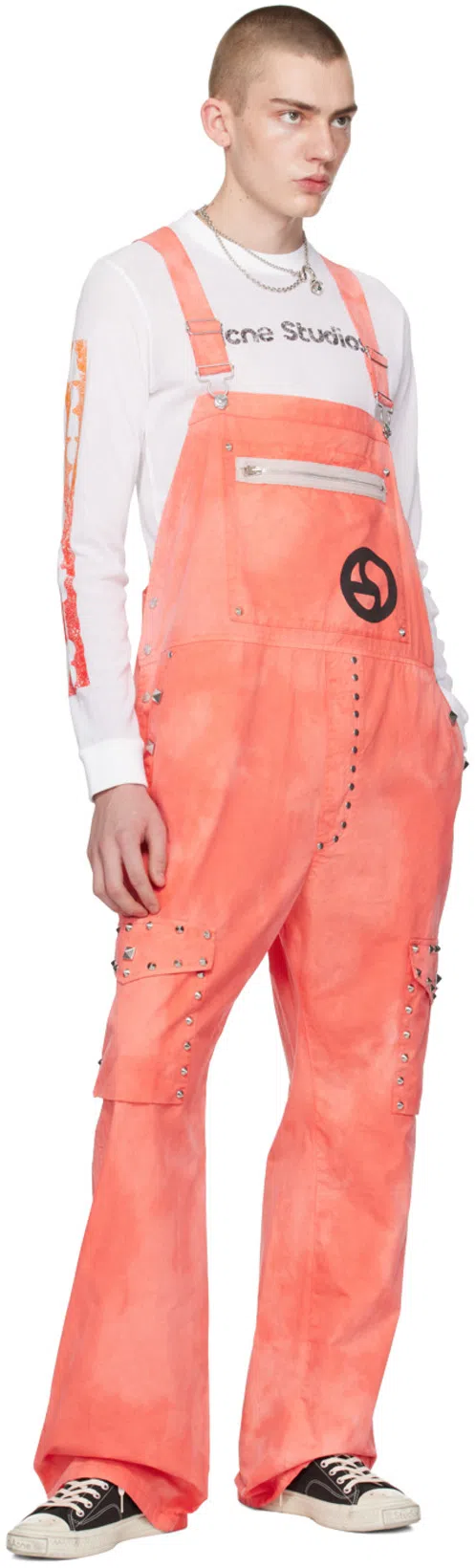 ACNE STUDIOS Oversize Studded Cargo Overalls In Multicolor