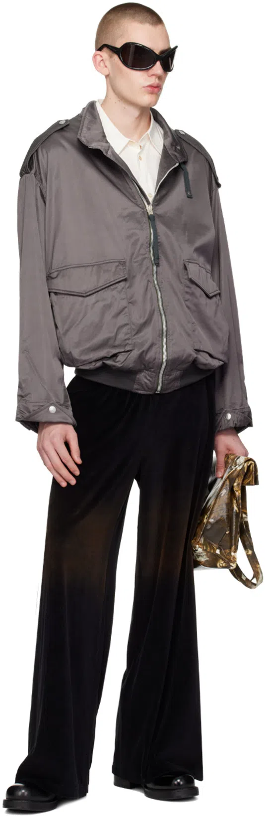 ACNE STUDIOS Gray Relaxed Fit Bomber Jacket In Dlh Mid Grey