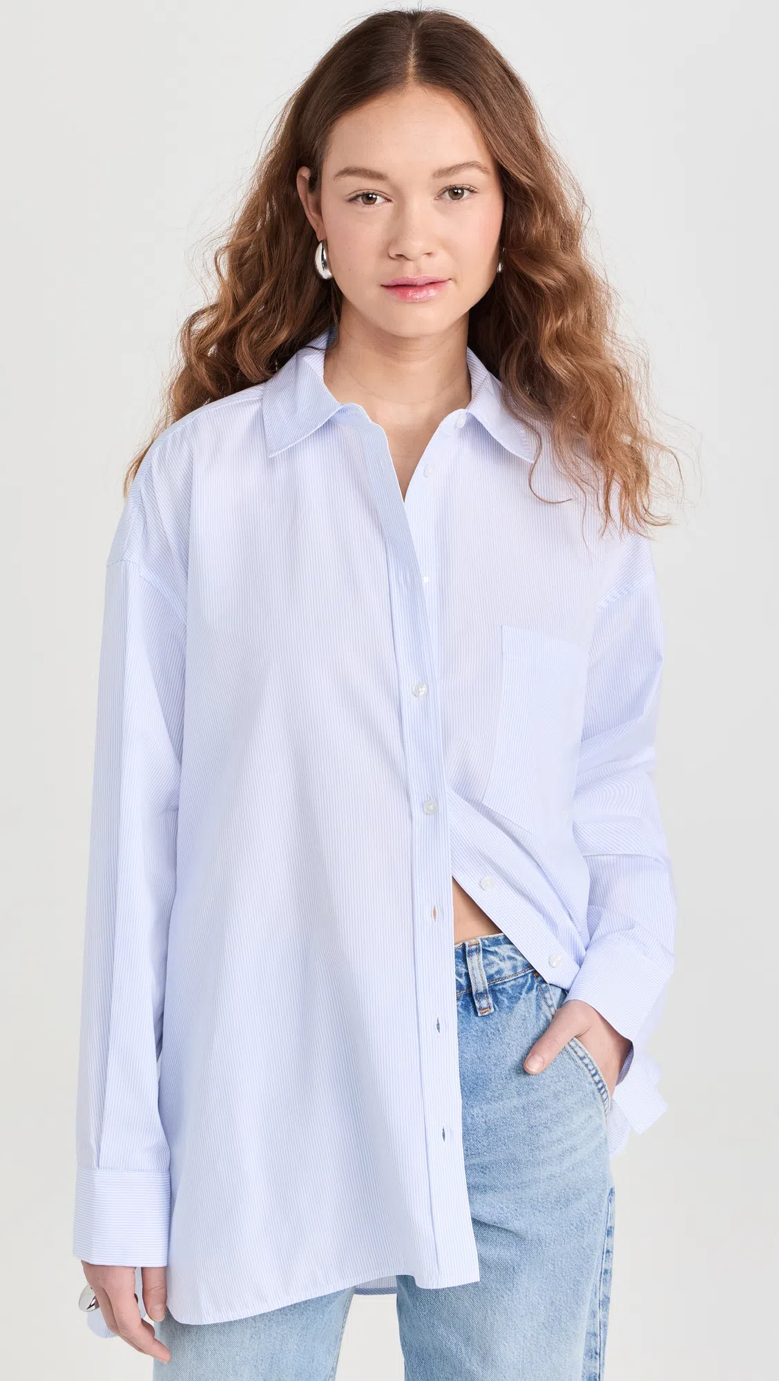 ANINE BING Brie Jean In Pale Azure In Blue