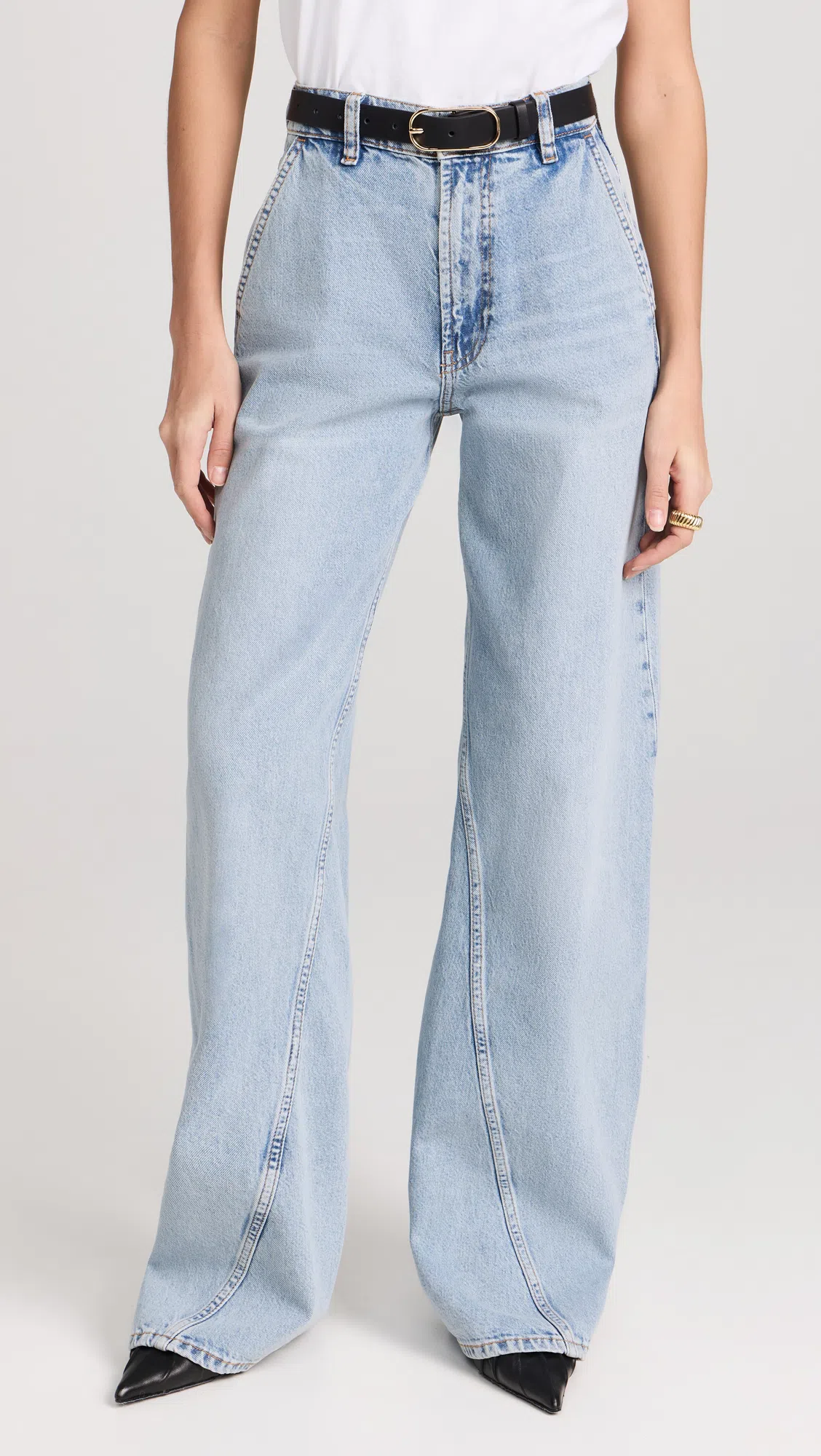 ANINE BING Brie Jean In Pale Azure In Blue