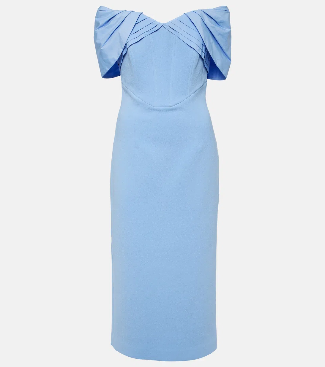 REBECCA VALLANCE Juliana Off Shoulder Midi In Blue