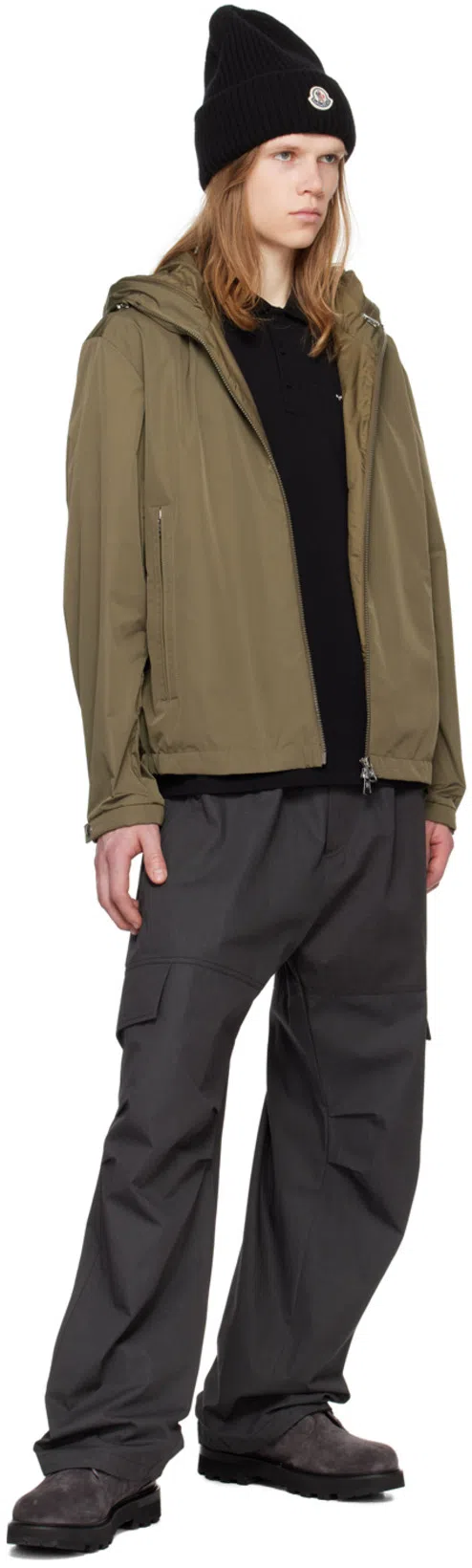 MONCLER Khaki Traversier Jacket In Dark Olive Green 823