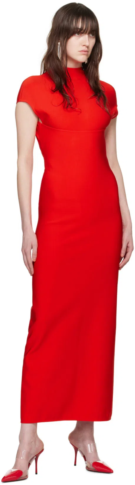 ALAÏA Coeur Clear Cap-toe Mule Pumps In Red