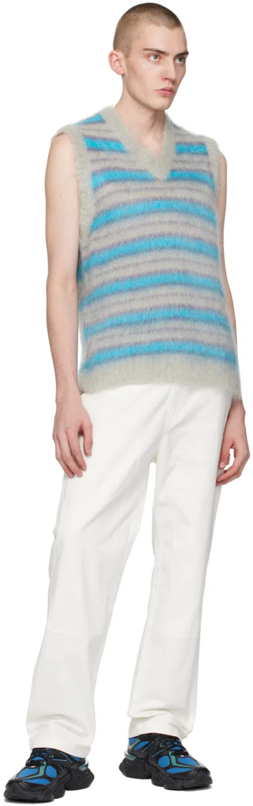 MARNI Iconic Brushed Mohair Blend Knit Vest In Titanium