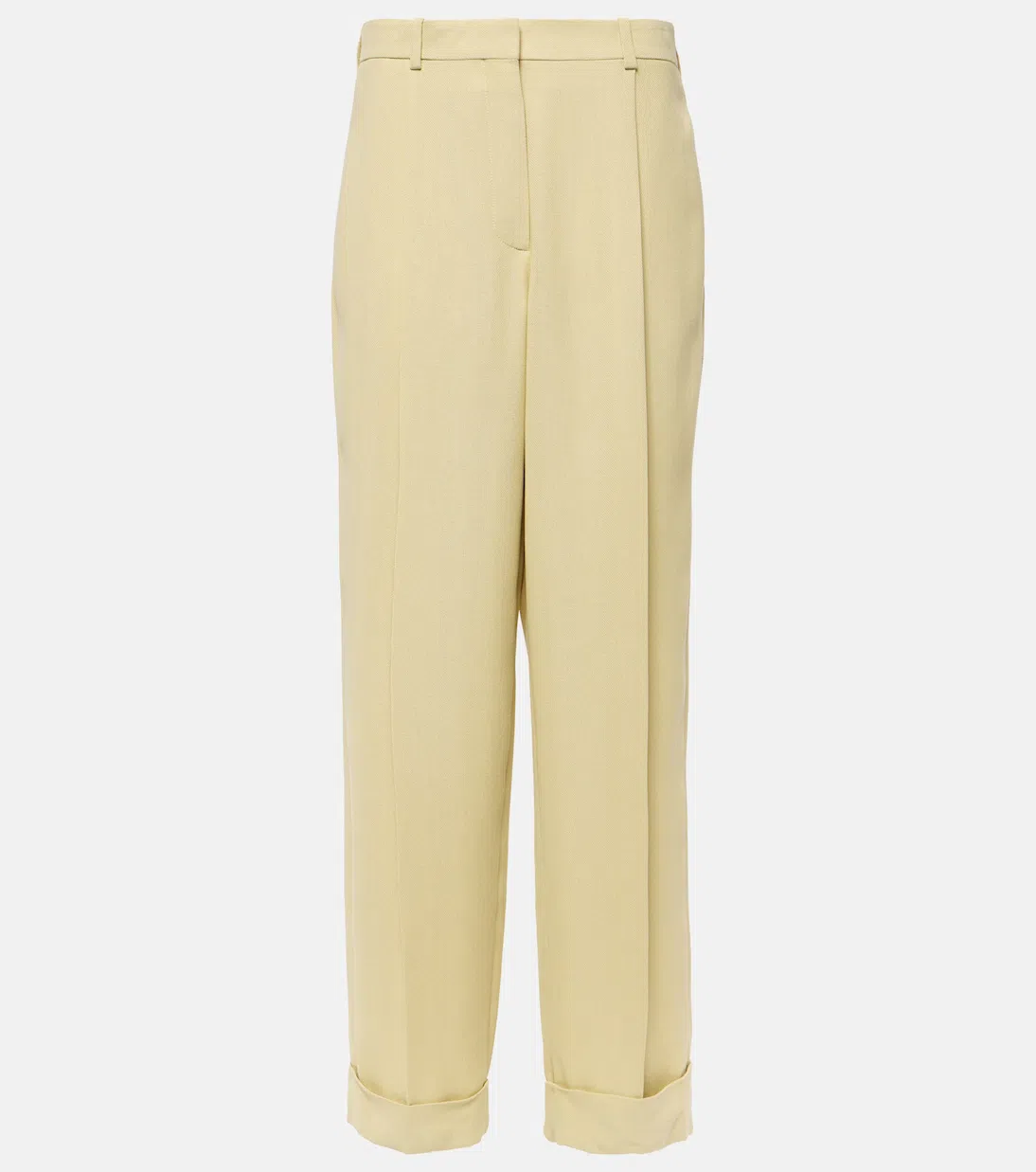 THE ROW Tor Crêpe Wide-leg Pants In Yellow
