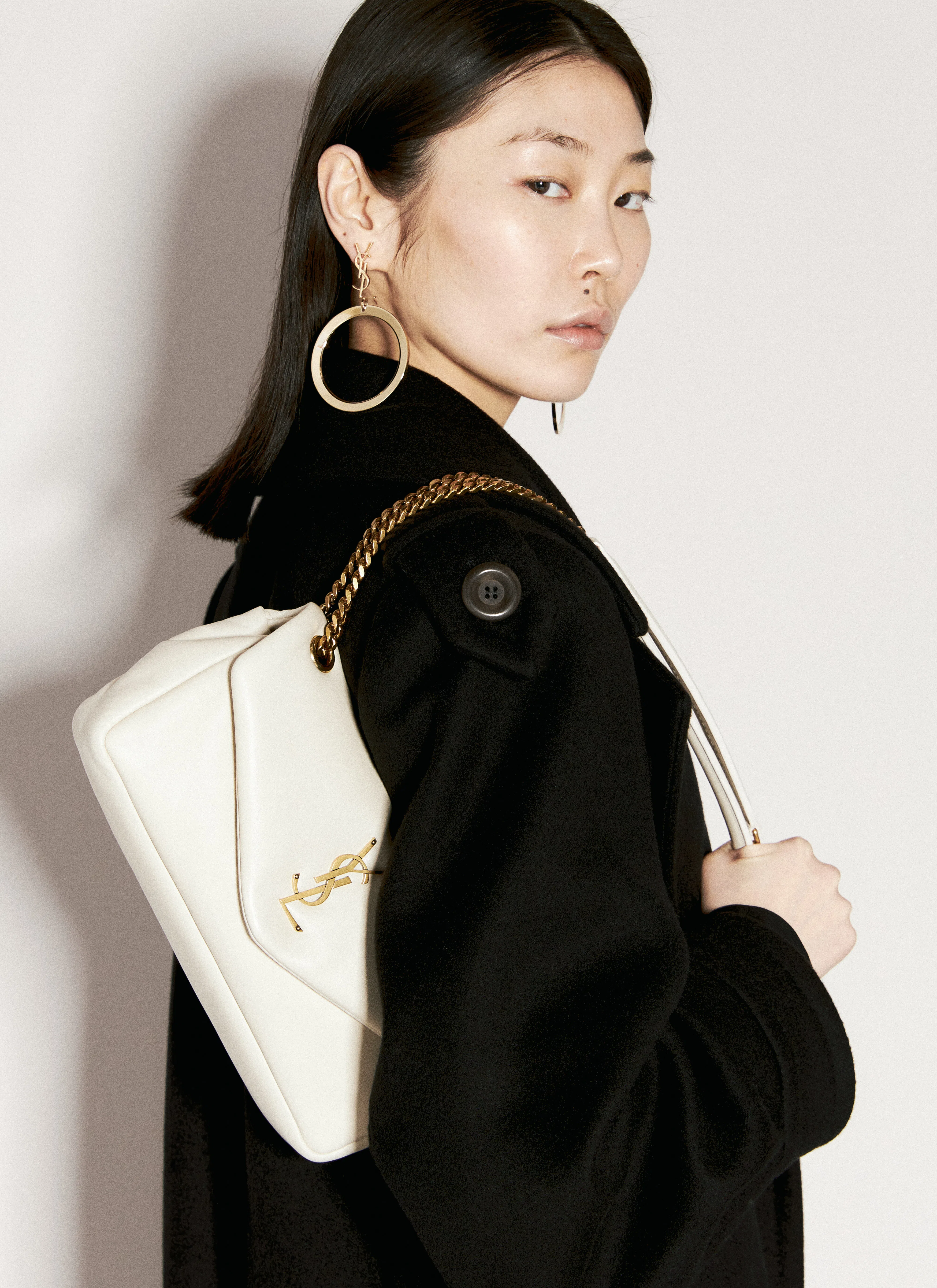 SAINT LAURENT Black Shirt With Transparent Effect In Jersey Crepe Woman In Multicolor