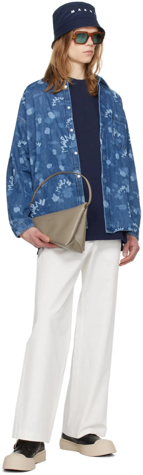 MARNI Taupe Prisma Triangle Bag In 00w55 Cork