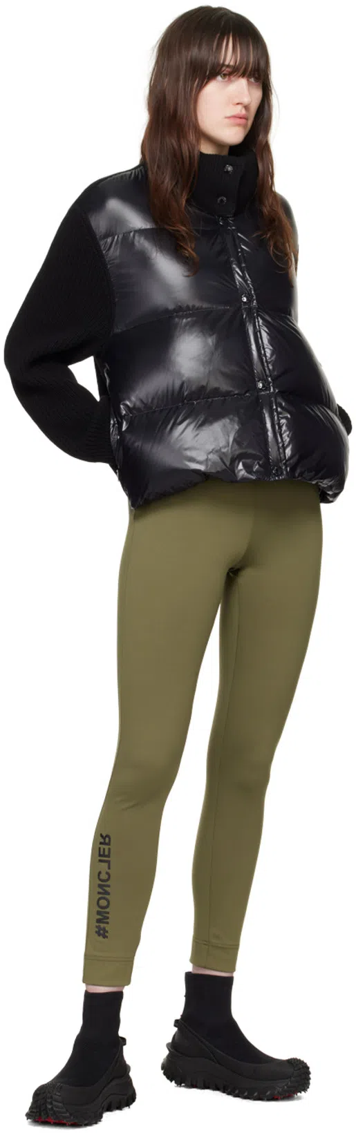 MONCLER Trailgrip Stretch Knit High-top Sneakers In Black