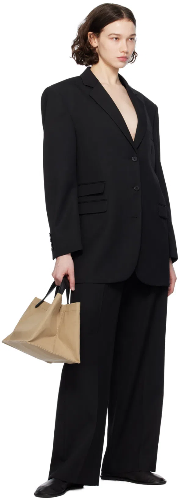 THE ROW Canal Collapsible-heel Leather Loafers In Black