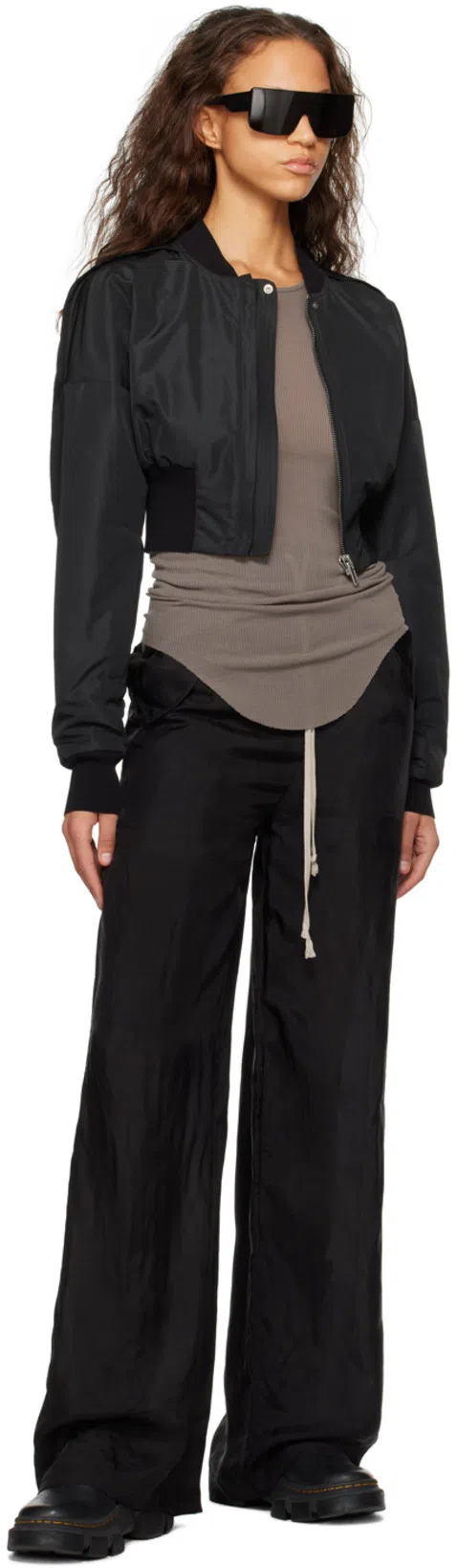 RICK OWENS Black Documenta Sunglasses In 909 Black/black