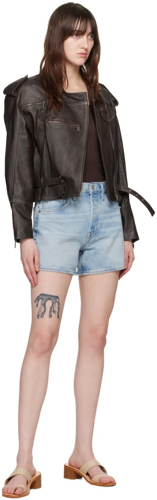 AGOLDE Parker Long Short In Twister In Blue