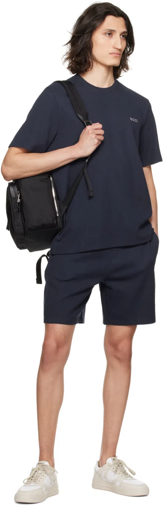 HUGO BOSS Round-necked Logo T-shirt In Black