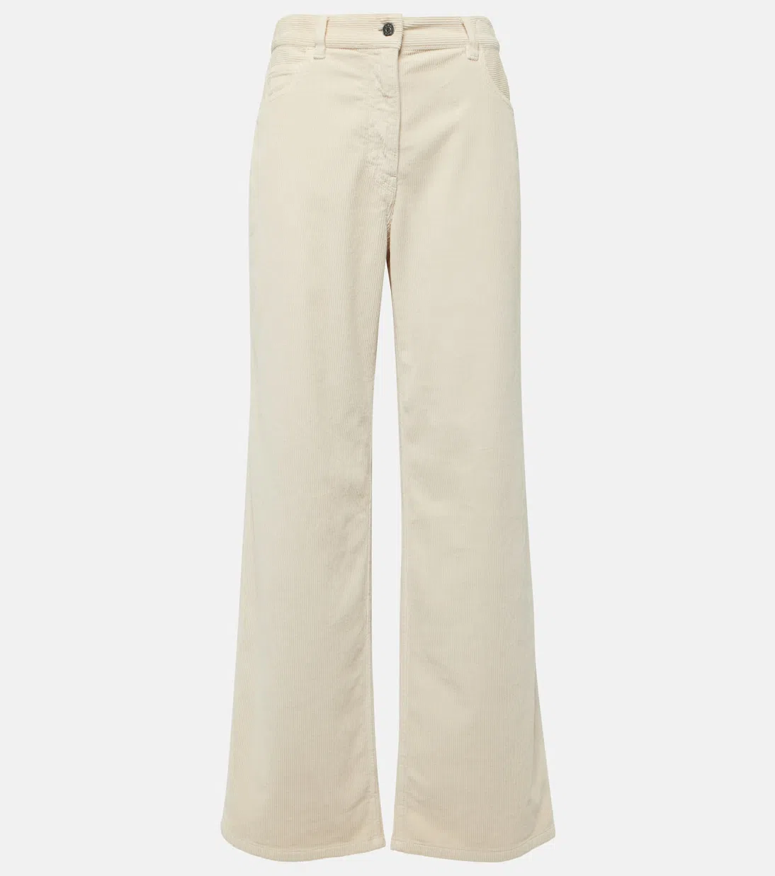 THE ROW Sharka Rigid Low-rise Cotton-cashmere Barrel Jeans In Metallic