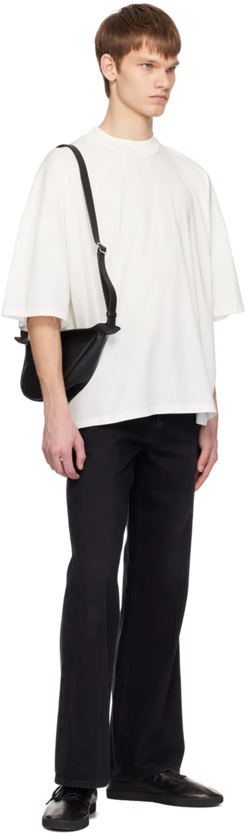 THE ROW Small Slouchy Banana Grain Leather Bag In Black