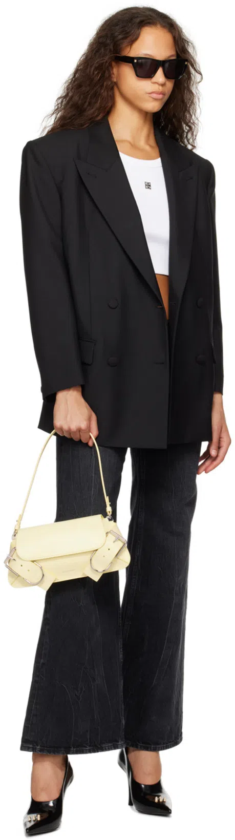 GIVENCHY Hourglass Wool Top Coat In Black