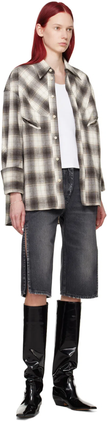 KHAITE Marfa Leather Knee Western Boots In Black