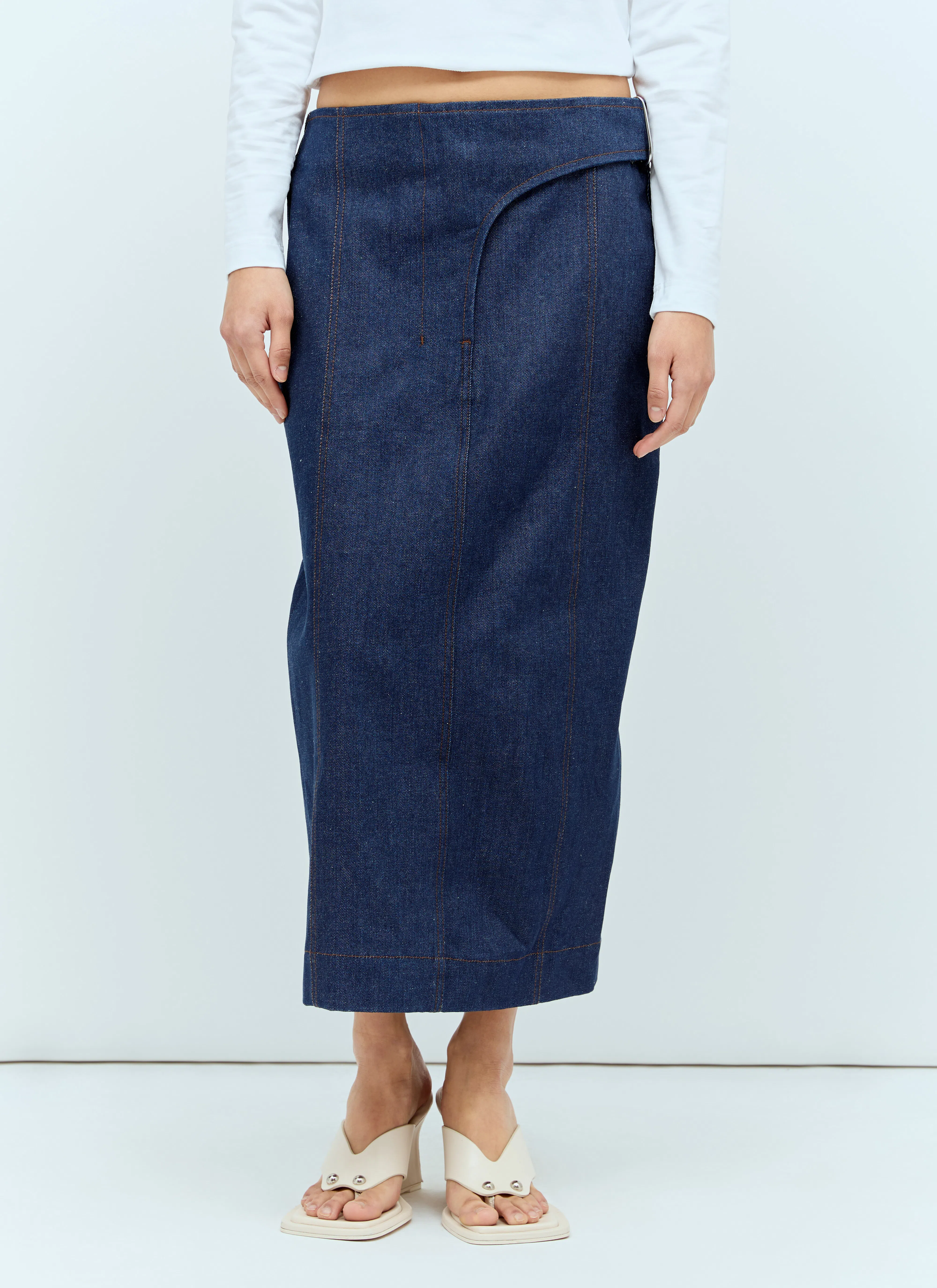 JACQUEMUS Dark Blue La Jupe De-nmes Obra Skirt