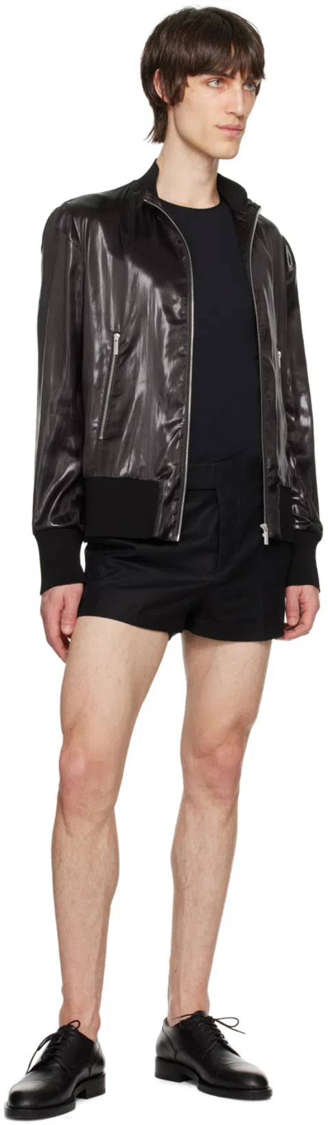 FERRAGAMO Men's Lace Up Leather Derby Shoes In Black