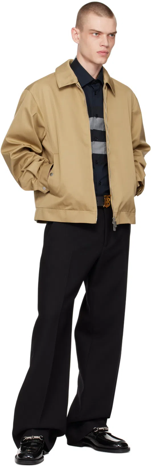 BURBERRY Summerton Check Cotton Shirt In Black