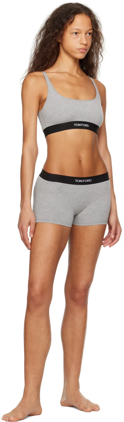 TOM FORD Logo-underband Bra In Grey