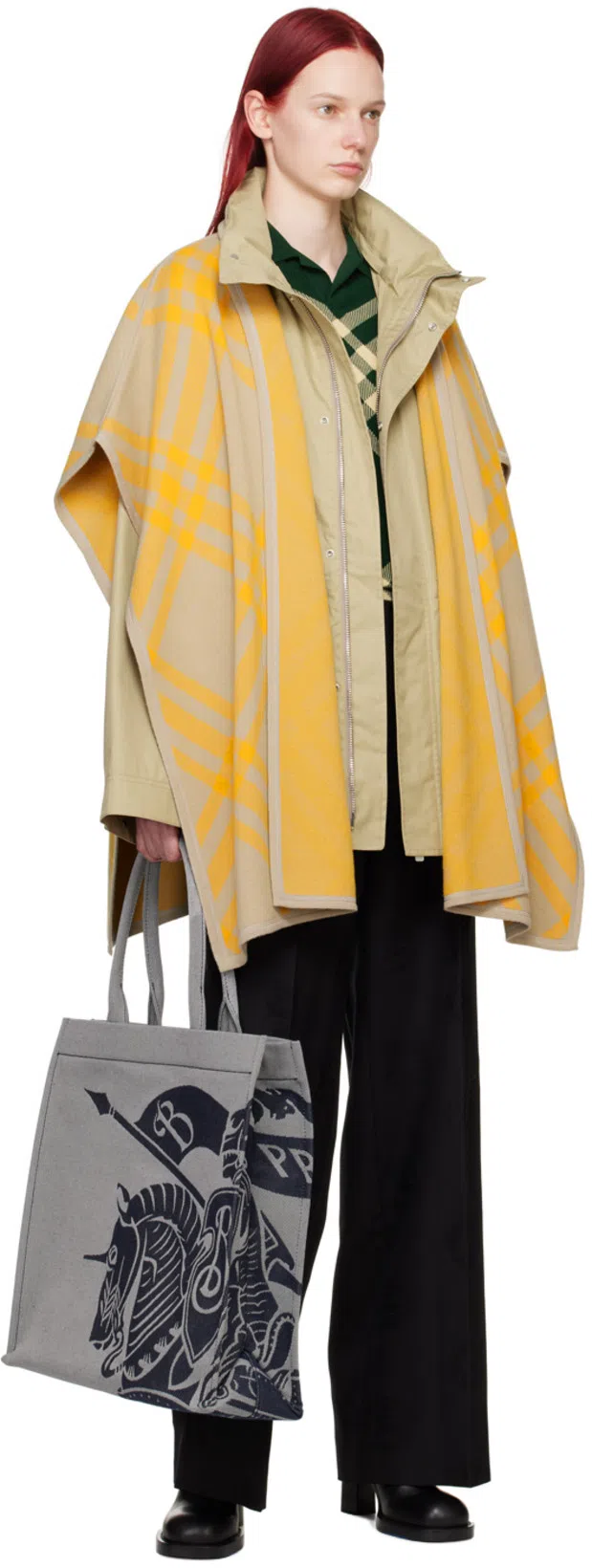 BURBERRY Ekd Check-print Hooded Jacket In Soap