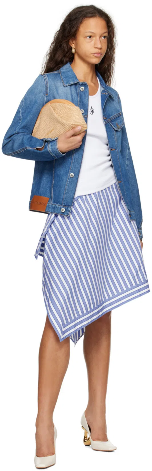 JW ANDERSON J. W. Anderson Anchor Fitted Ribbed Tank Top In White