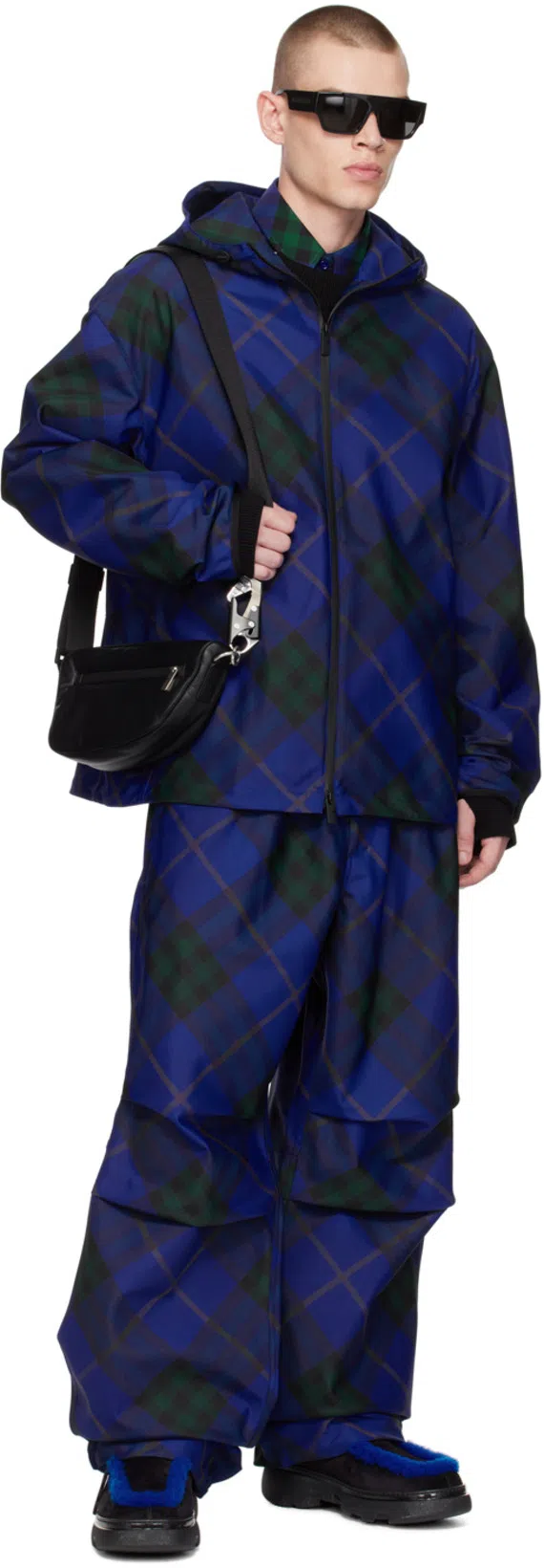 BURBERRY Blue Check Jacket In Knight